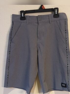 Vans In And Out Of The Water Bermudas Boys Sz 14 Zip Up Pockets Gray Athlesiure